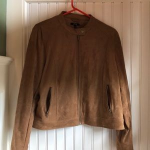 Tan faux suede lightweight jacket